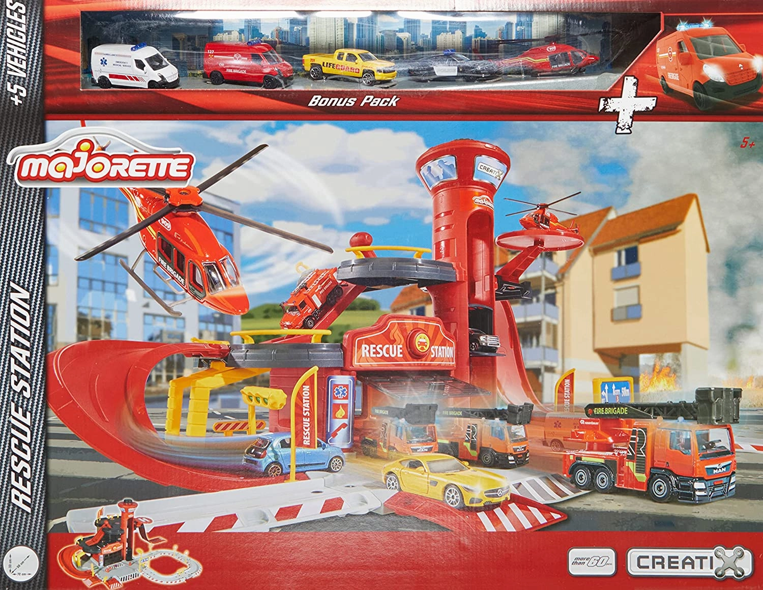 MAJORETTE - CREATIX RESCUE STATION   5 VEHICLES