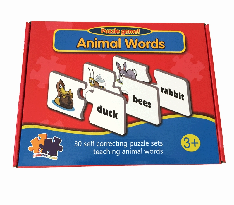 Matching Animal Words puzzle