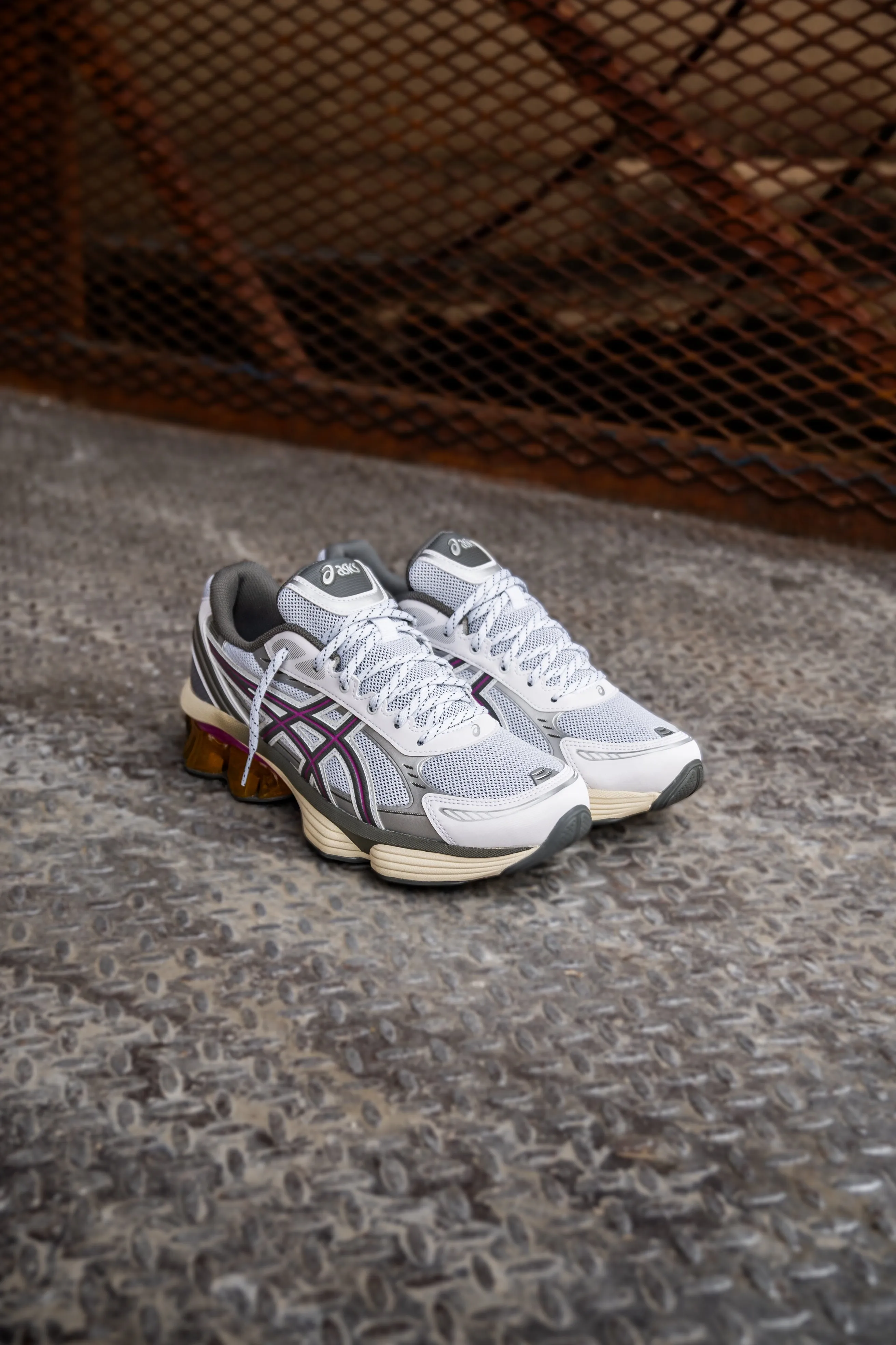 Mens Asics Gel-Kinetic Fluent (White/Truffle Grey) Asics Shoes