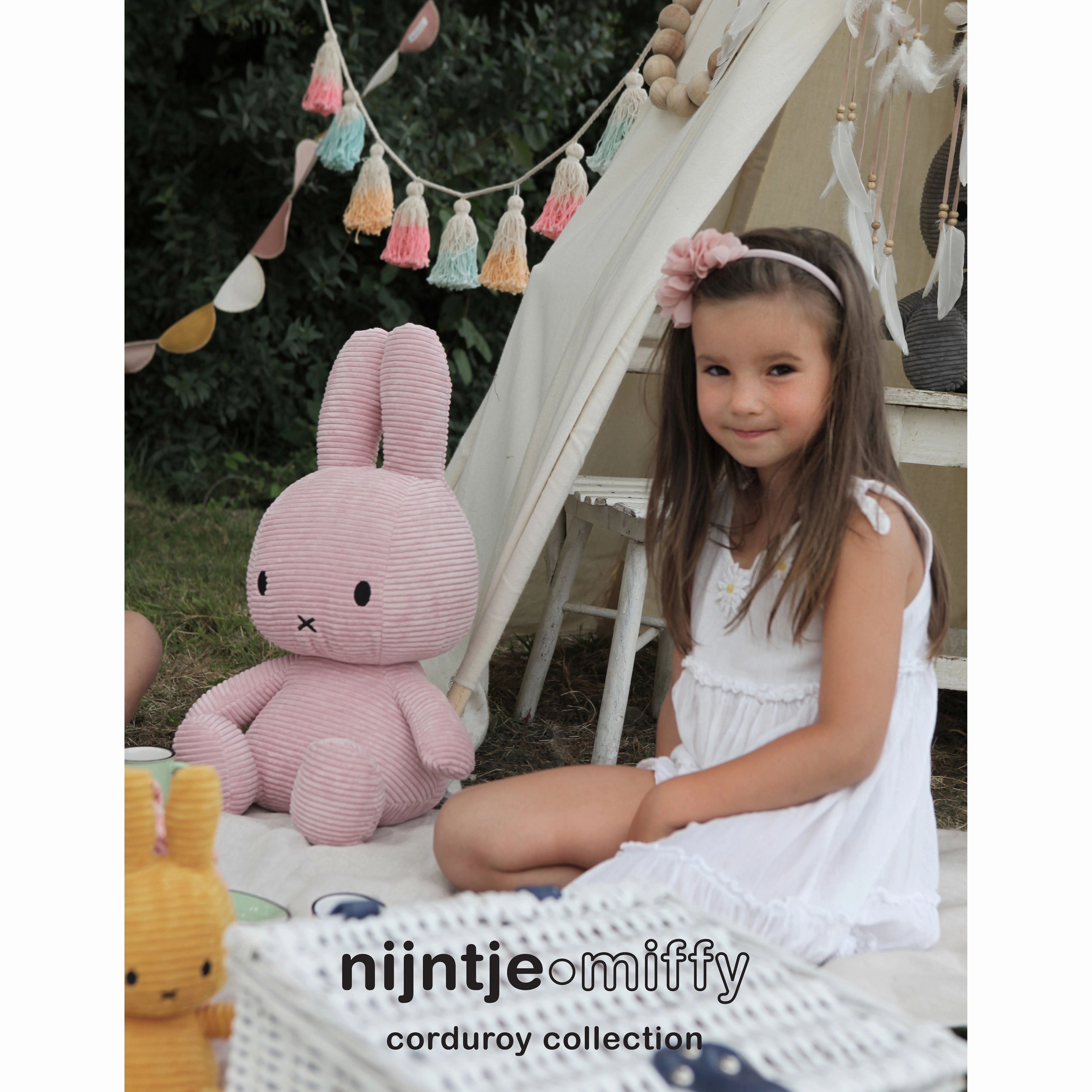 Miffy Sitting Corduroy Bubblegum Pink - 23cm