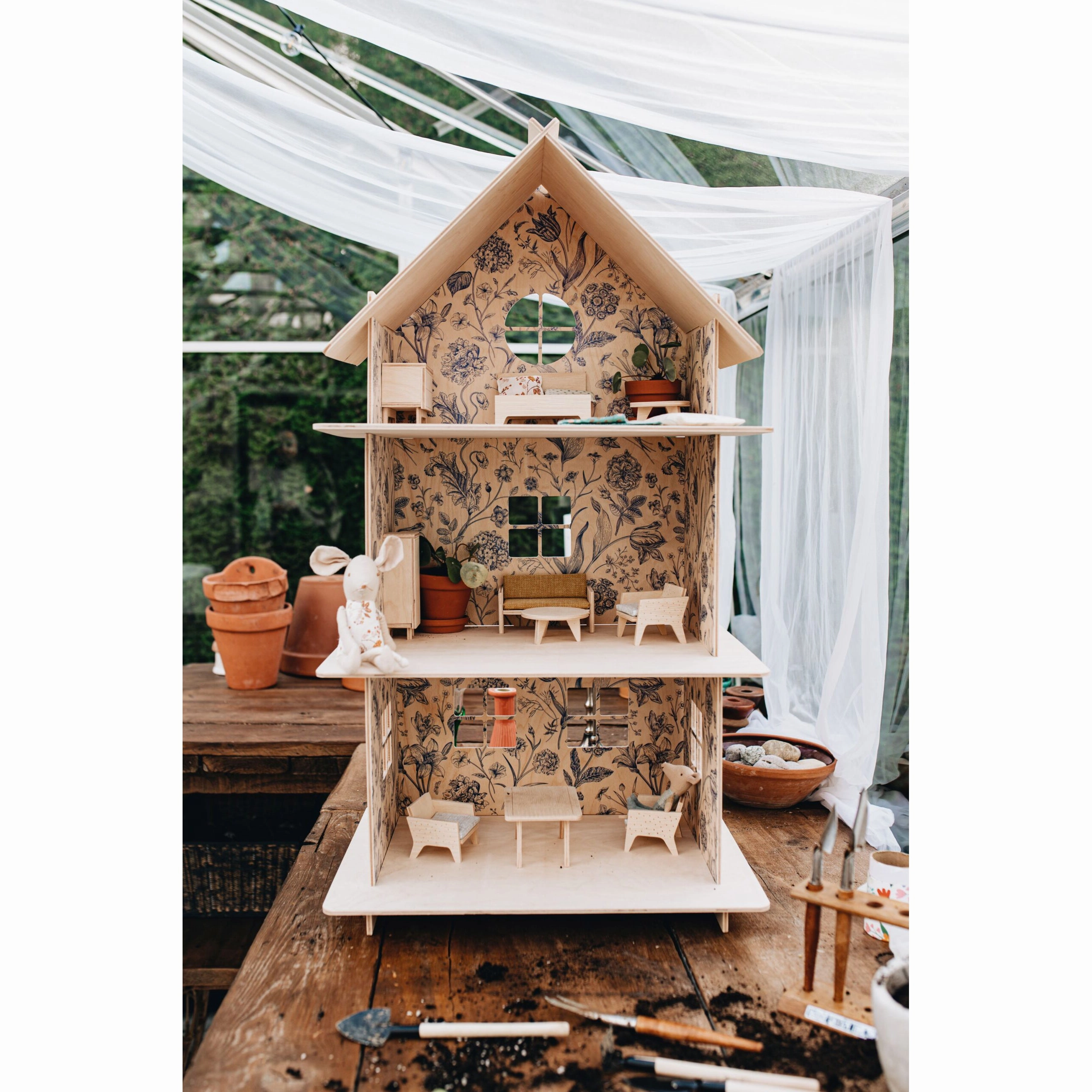 Milin Wooden Dollhouse  Vintage Flower