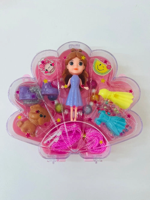 Mini Doll with clothes and accesories in shell case bag