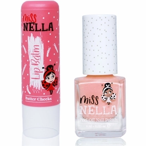 Miss Nella Lip Balm Butter Cheeks   Nail Polish Peach Slushie