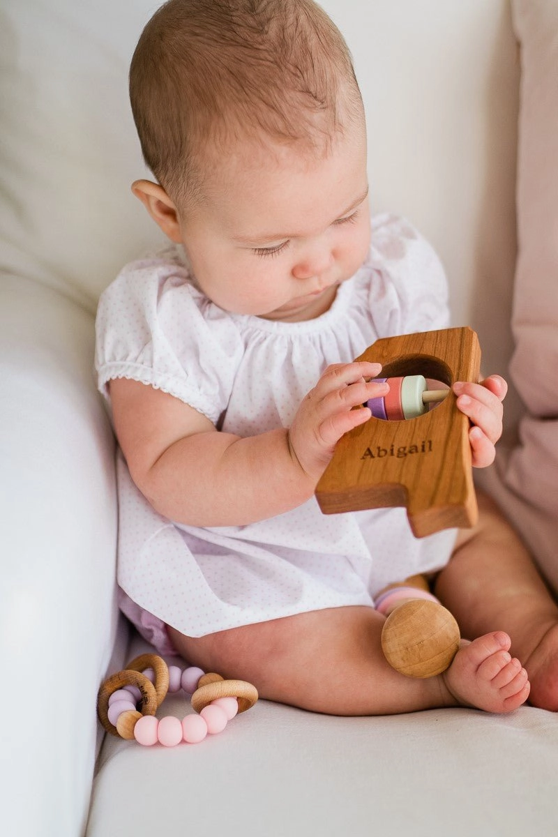Mississippi Wooden Baby Rattle