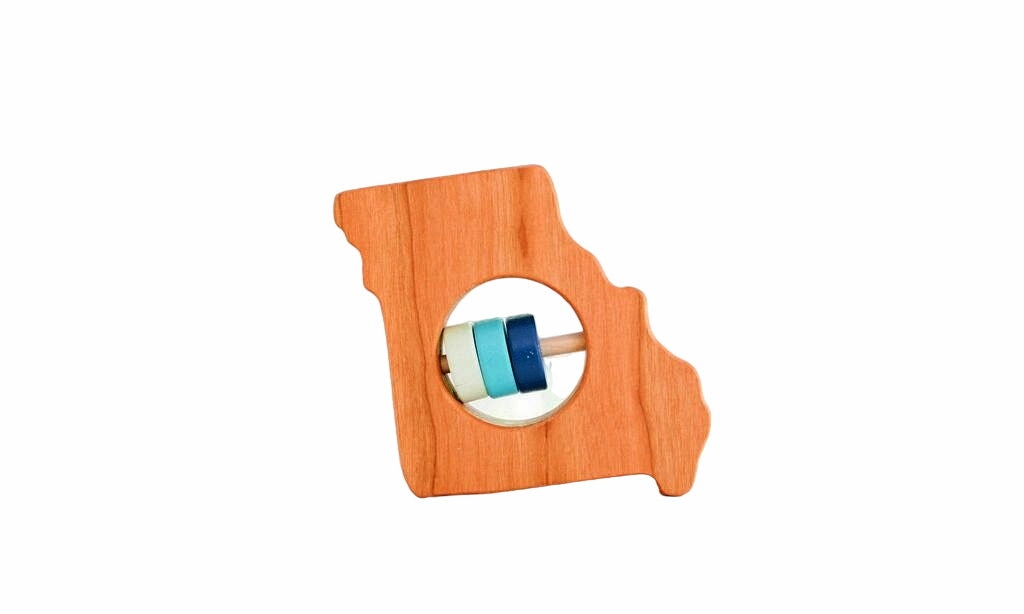 Missouri State Wooden Baby Rattle