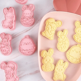 Montessori Mates Bunnies Cookie Shape and Stamp Set - 6 pcs