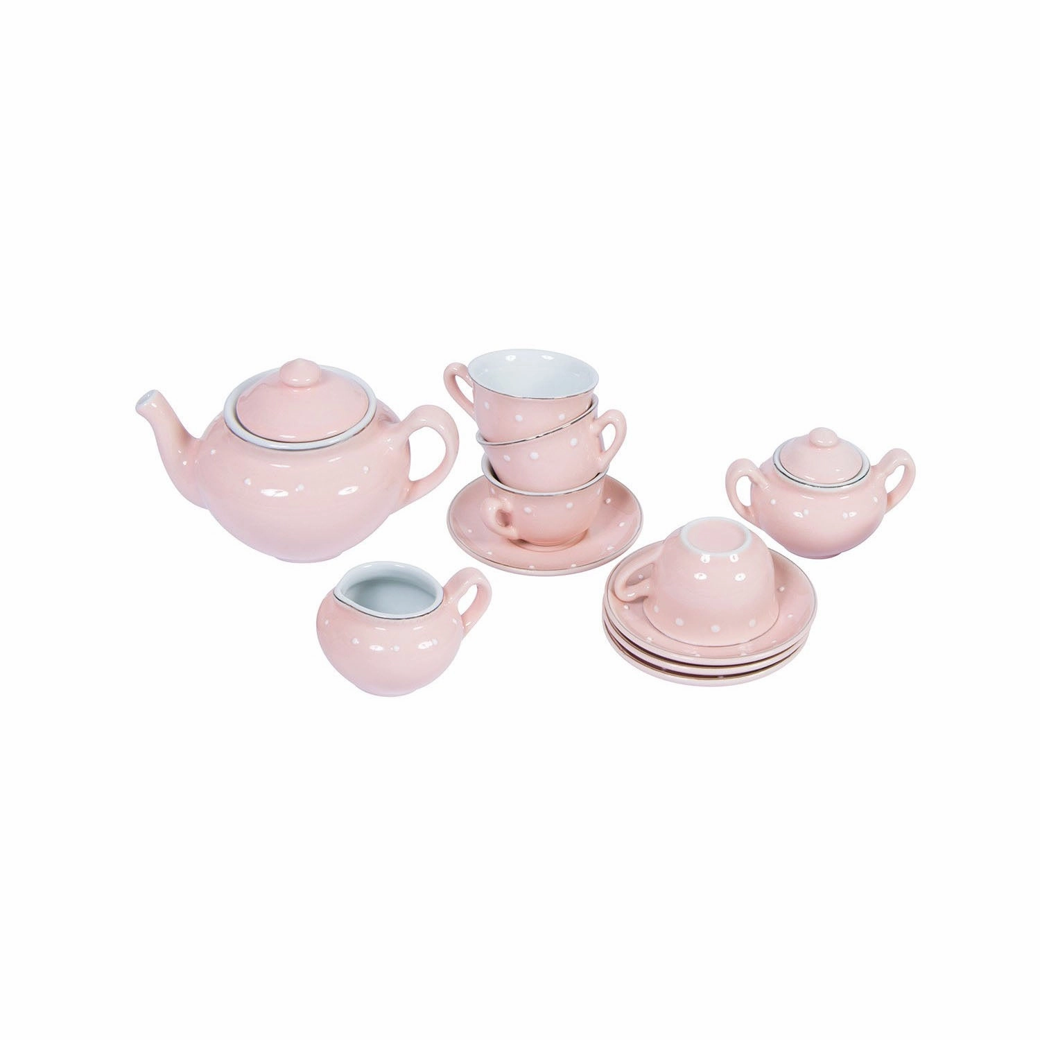Moulin Roty Ceramic Tea Set Suitcase Pink