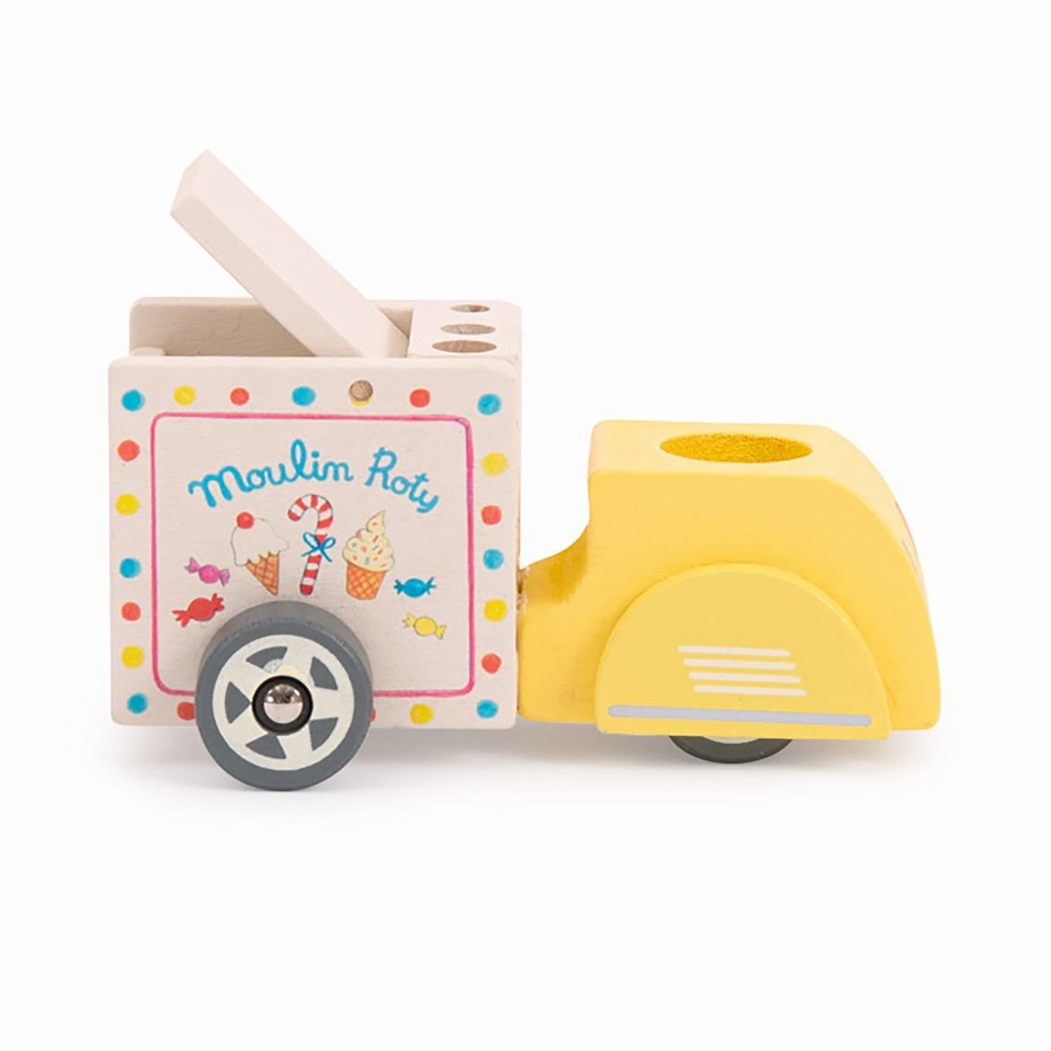 Moulin Roty La Grande Famille Wood Ice Cream Delivery Tricycle