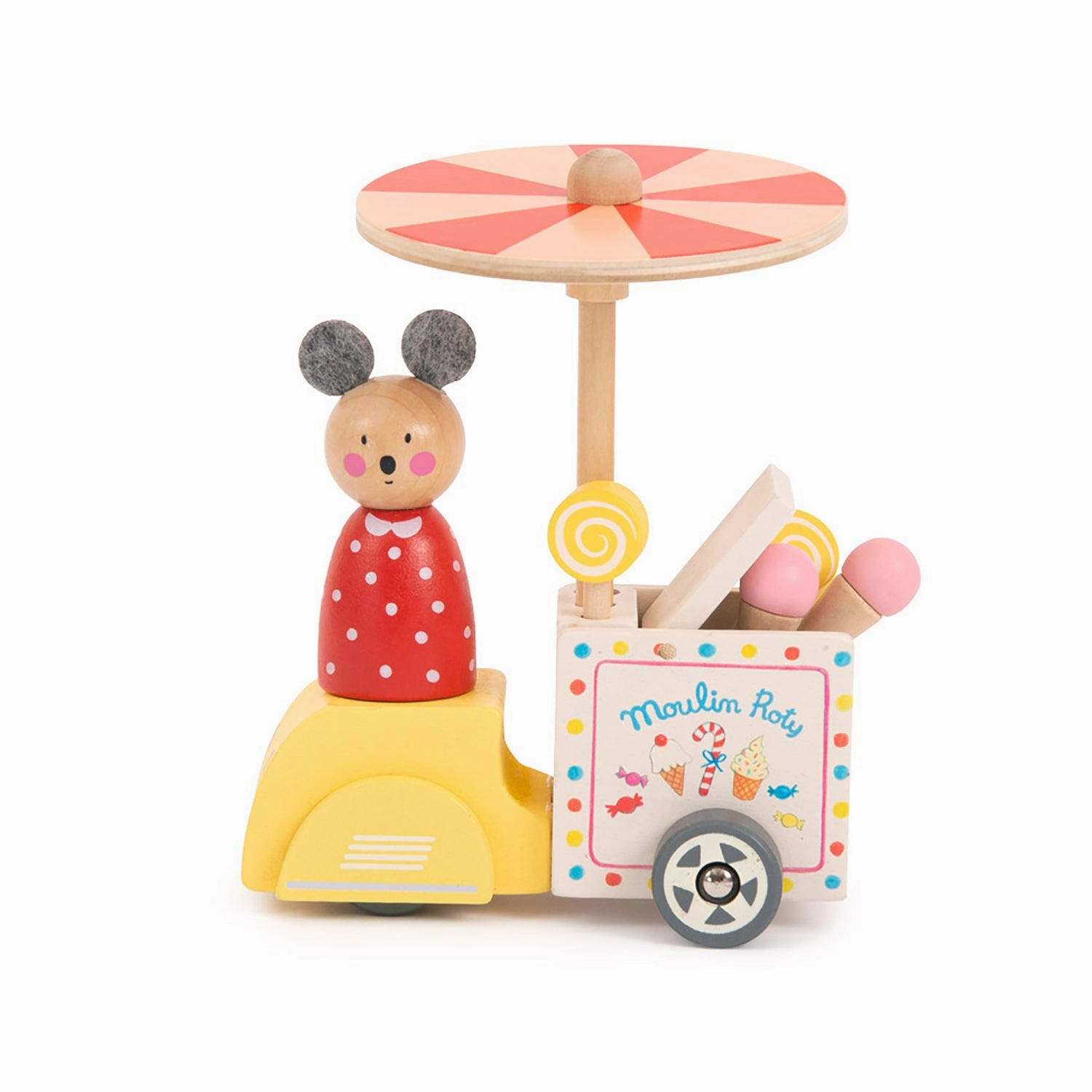 Moulin Roty La Grande Famille Wood Ice Cream Delivery Tricycle