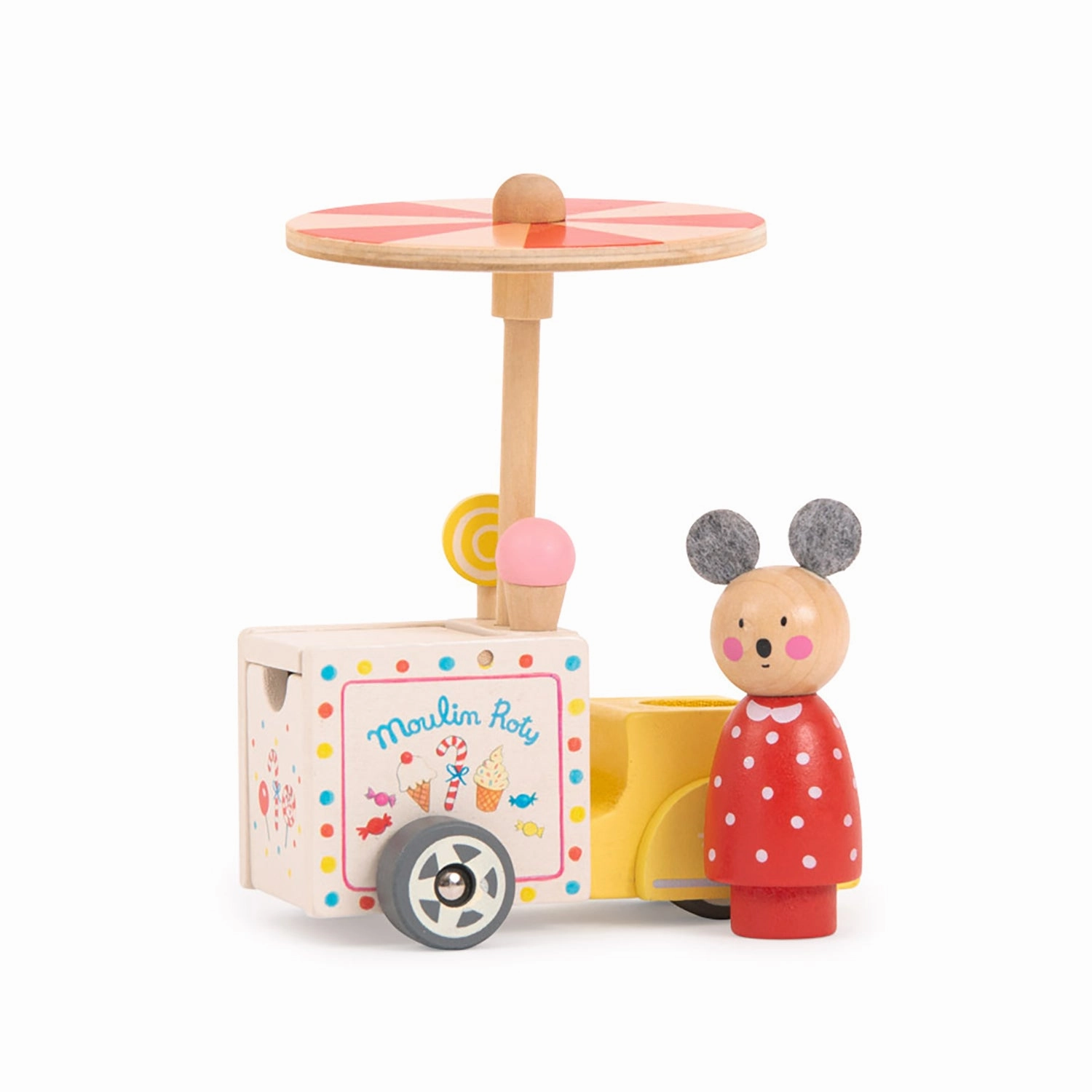 Moulin Roty La Grande Famille Wood Ice Cream Delivery Tricycle