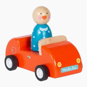 Moulin Roty La Grande Famille Wooden Red Car