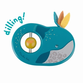 Moulin Roty Le Voyage D'olga Wood Ring Rattle Whale