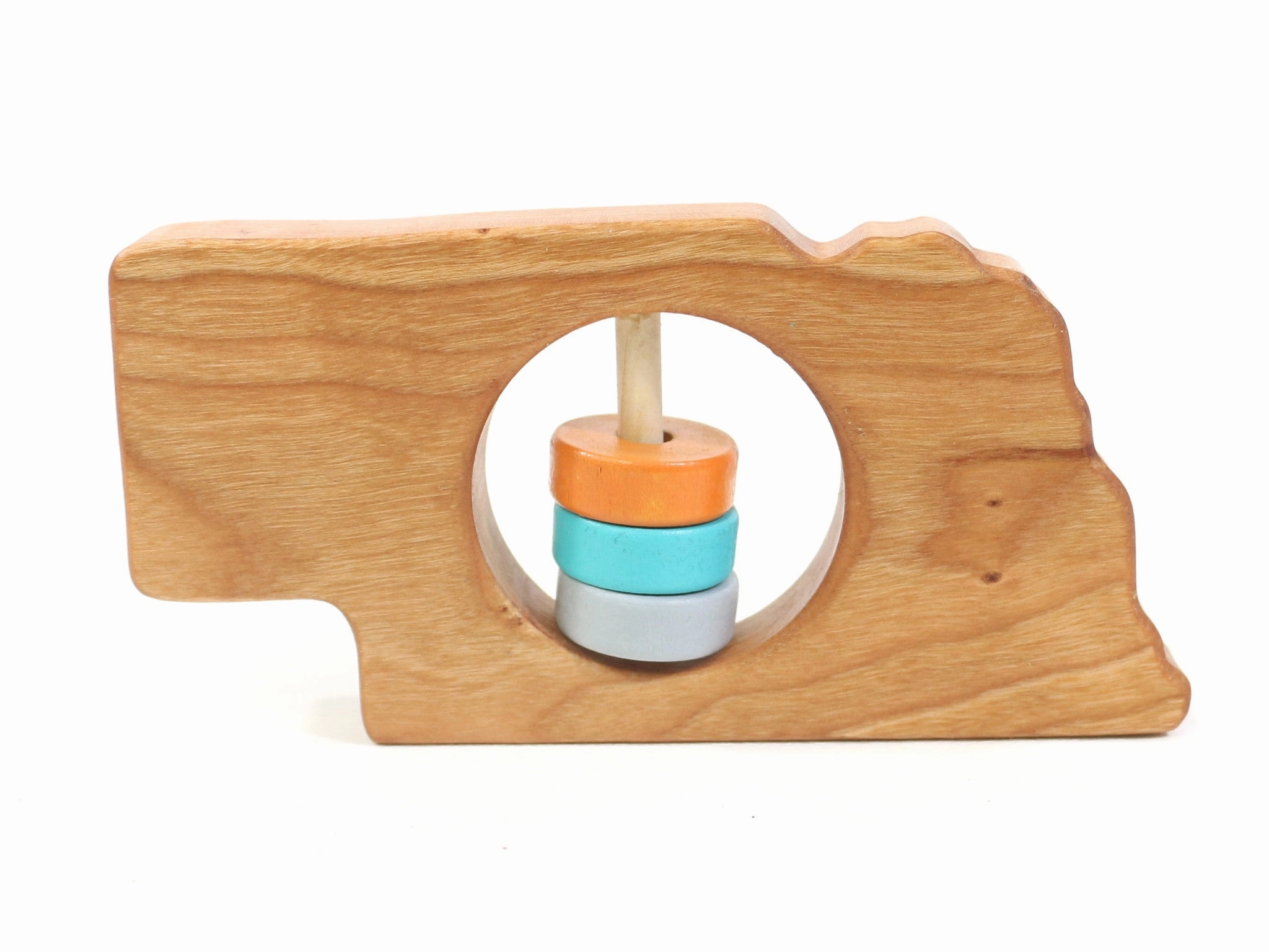 Nebraska State Wooden Baby Rattle