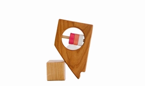 Nevada State Wooden Baby Rattle