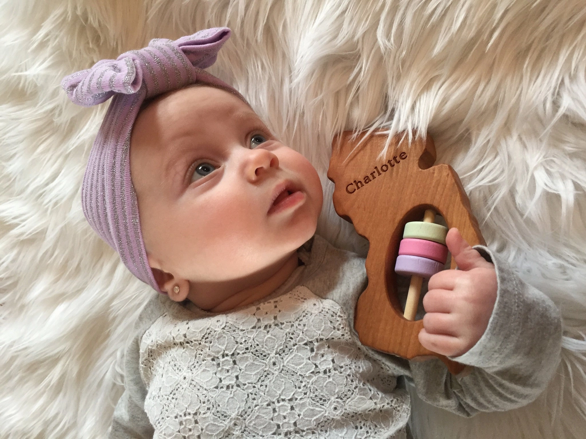 New Jersey State Wooden Baby Rattle