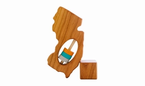New Jersey State Wooden Baby Rattle
