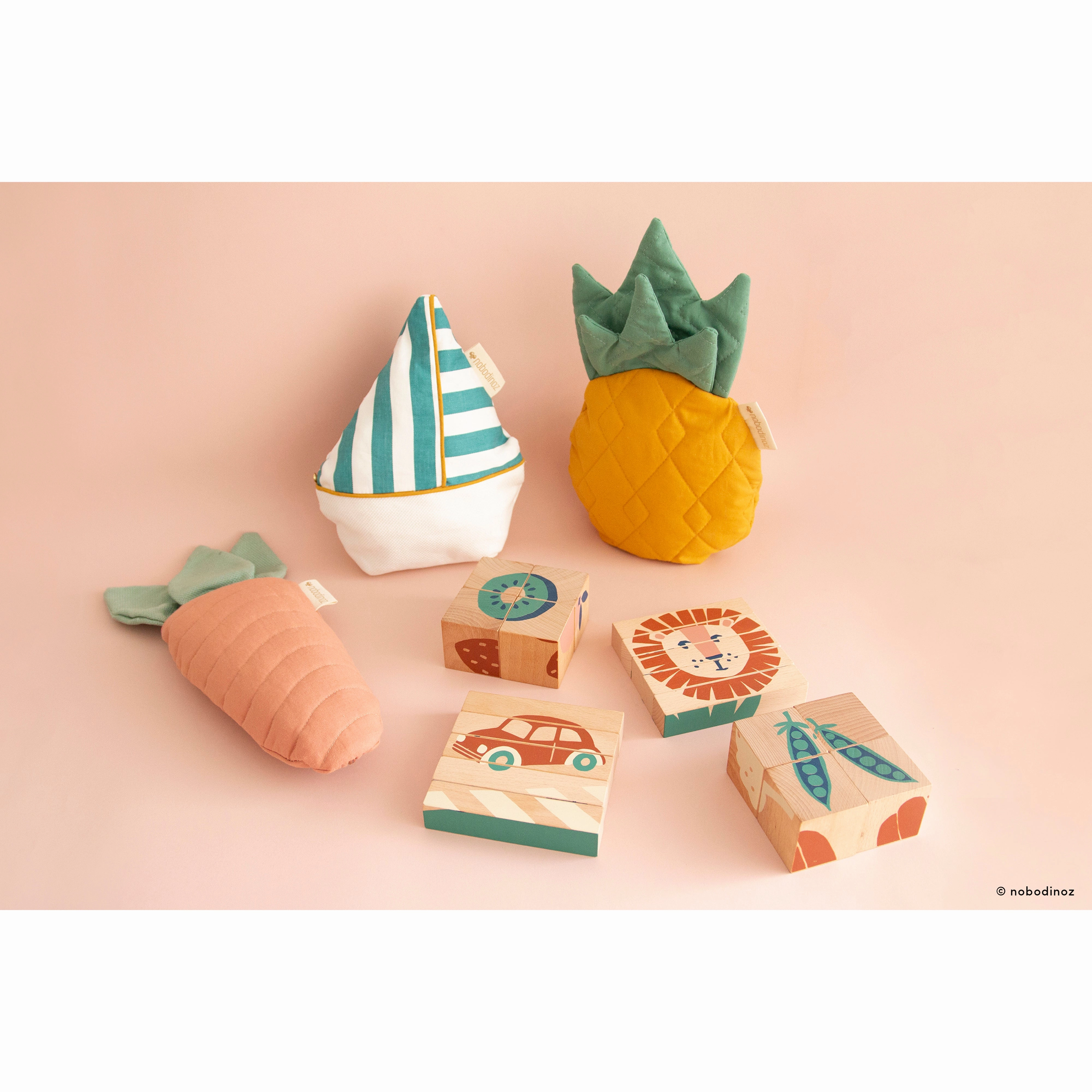 nobodinoz Wild Animals Wooden Blocks