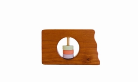 North Dakota State Wooden Baby Rattle