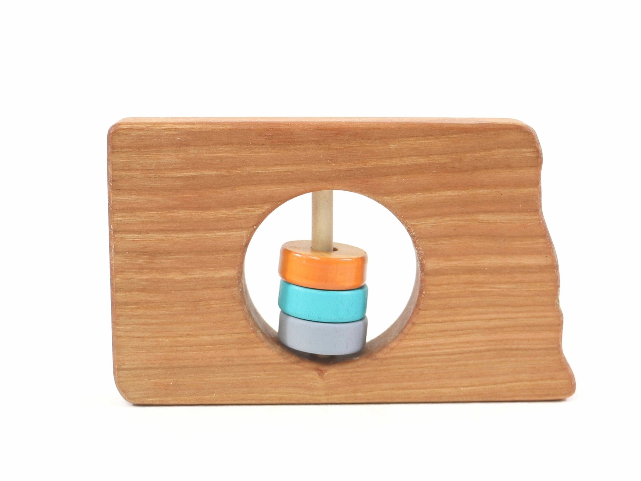 North Dakota State Wooden Baby Rattle