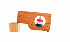 Oklahoma State Wooden Baby Rattle