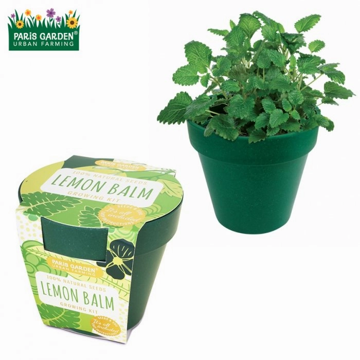 Paris Garden Bio Pot with Planters & Seed Growing Kit - Lemon Balm