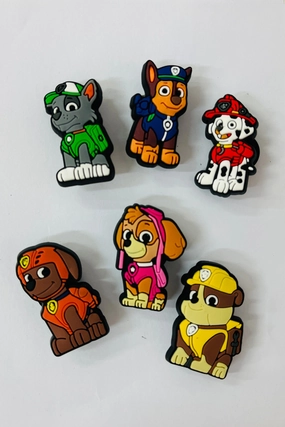Paw patrol shoe Charms 6 pieces