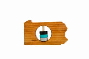 Pennsylvania State Wooden Baby Rattle