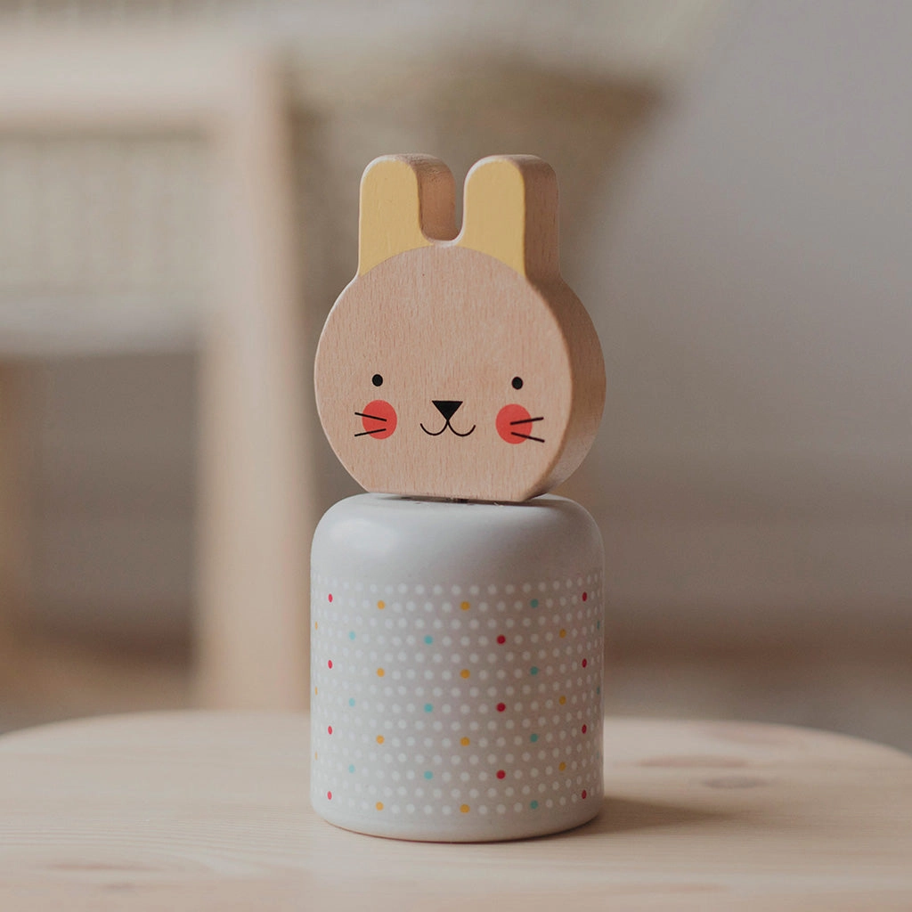 Petit Collage Wooden Wind-Up Musical Bunny