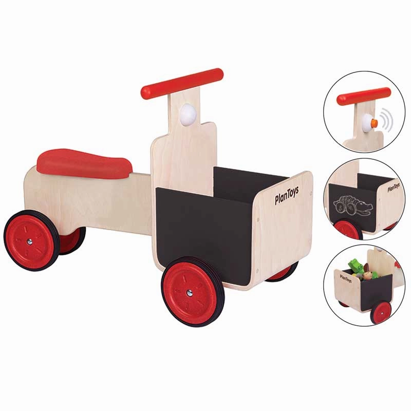 Plan Toys Delivery Bike- Wooden Toy