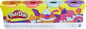 Play-Doh 4 Can Pack Orange/Pink/Blue/Purple