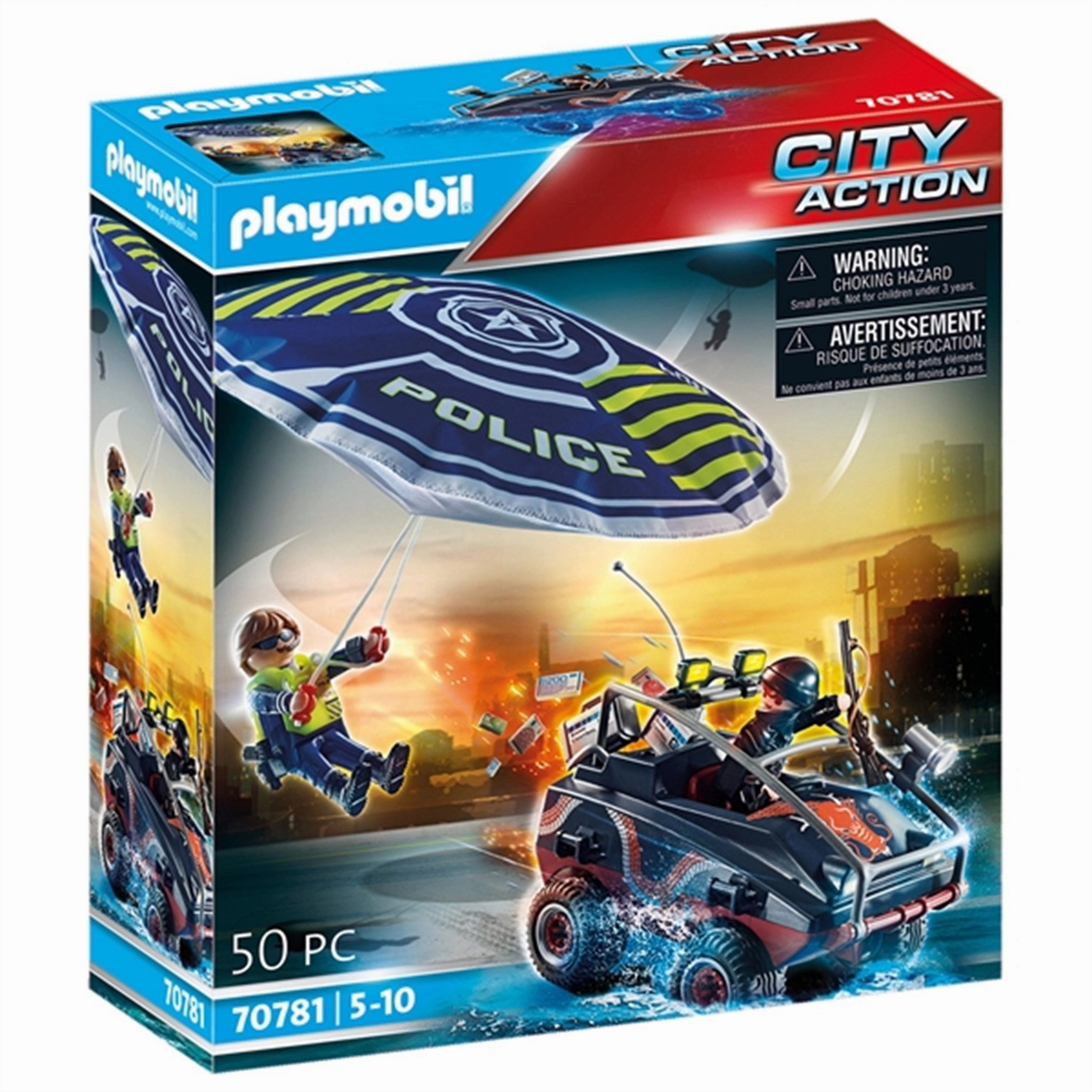 Playmobil City Action - Police Parachute with Amphibious Vehicle
