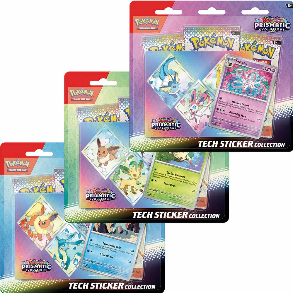 Pokemon Prismatic Evolutions Tech Sticker Collection x 1 random