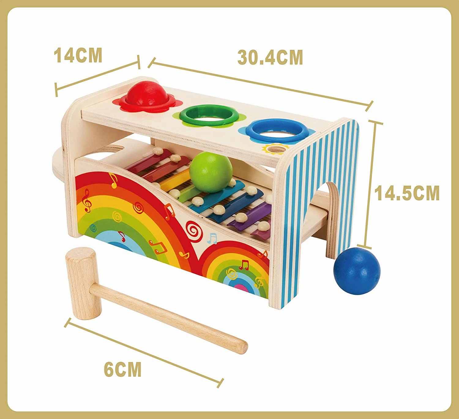 Pound Tap Bench with Slide Out Xylophone