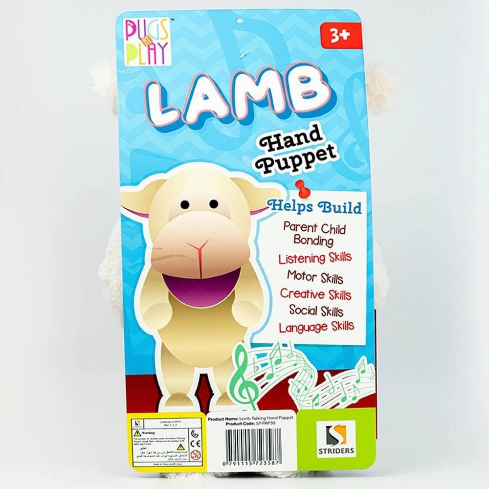 Pugs At Play - Lamb Talking Hand Puppet - White