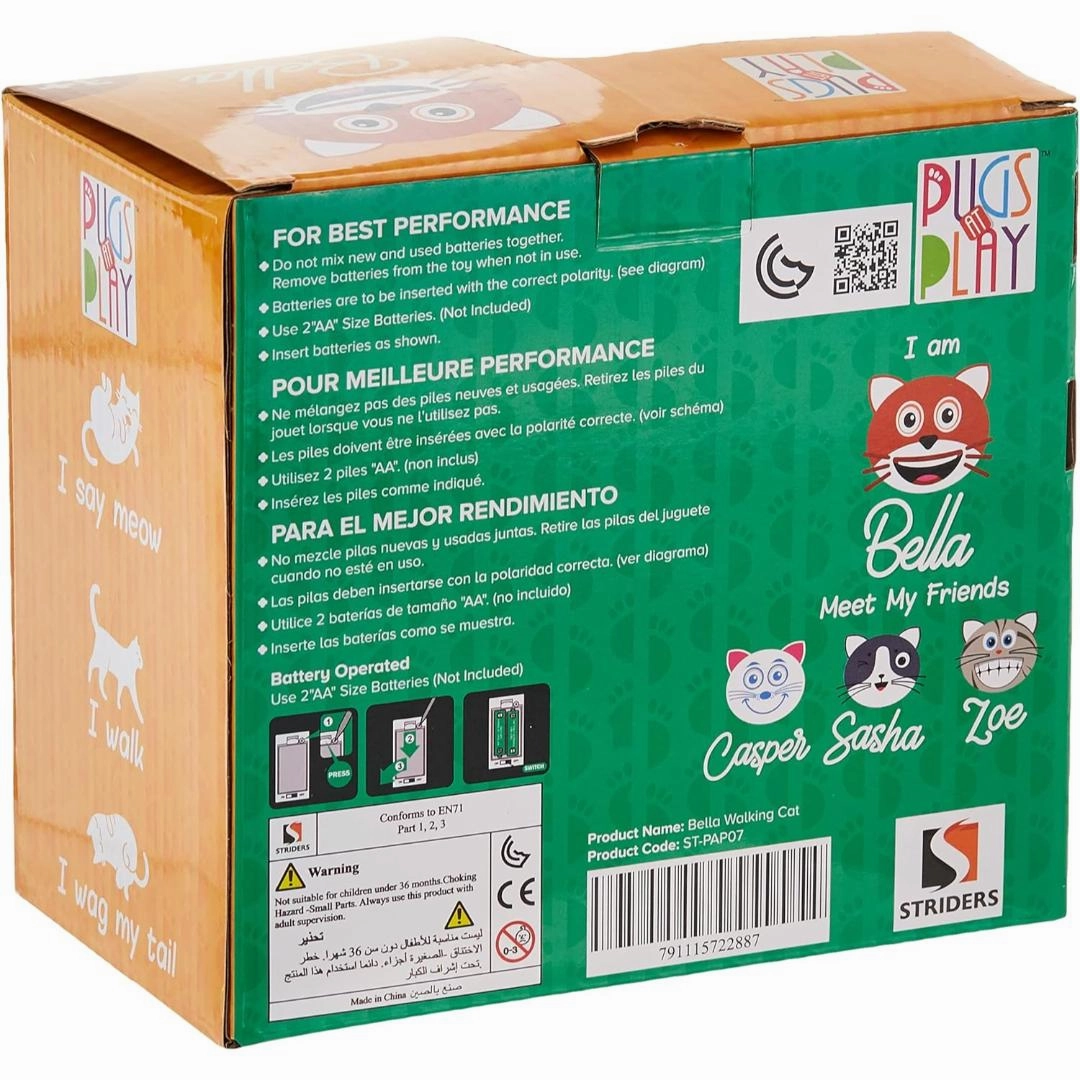 Pugs At Play Bella Walking Cat Kids Animal Toys