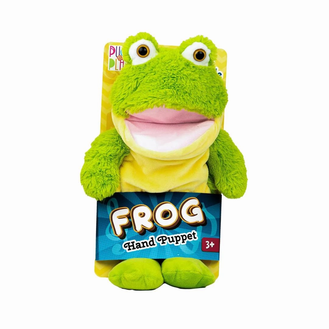 Pugs At Play Frog Talking Hand Puppet, Green