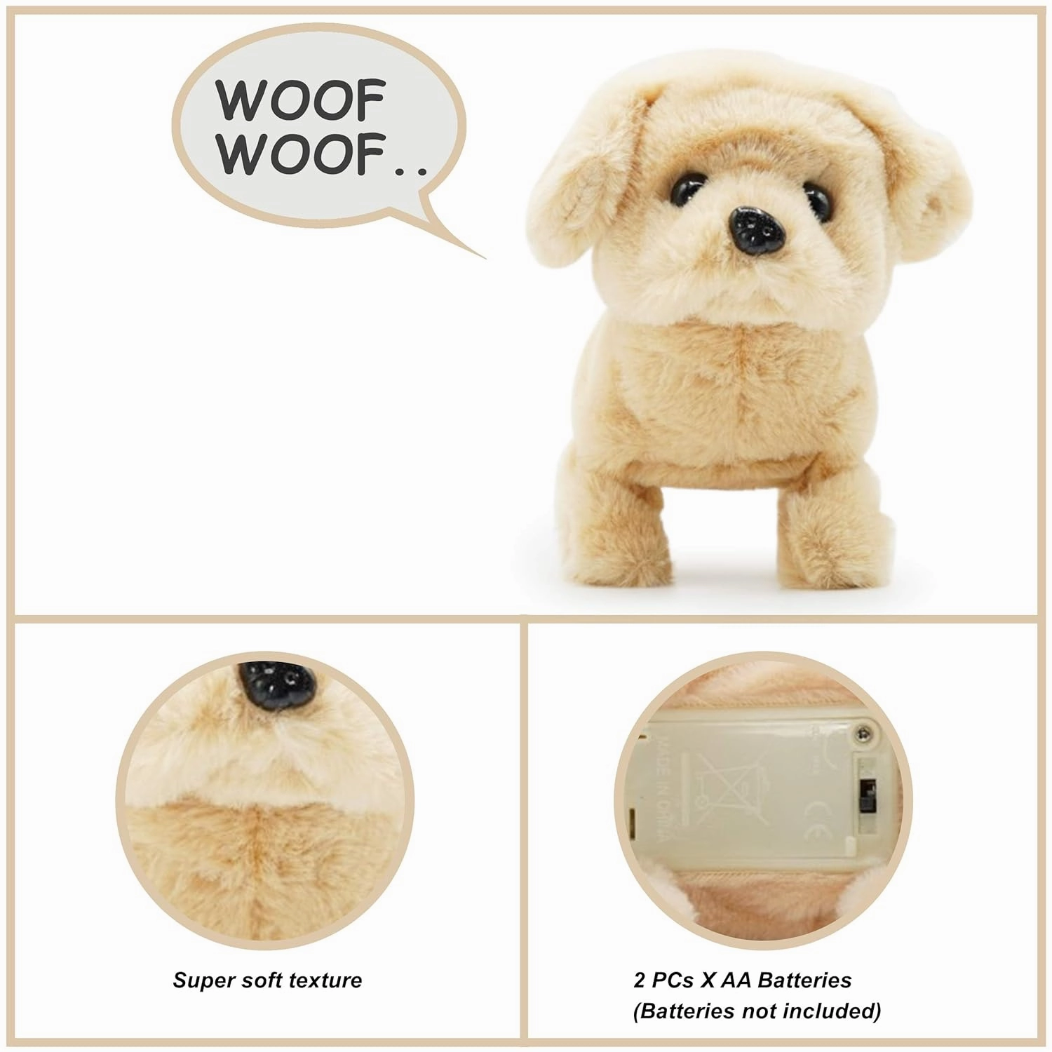 Pugs At Play Goldie Walking Dog C The Golden Retriever Kids Animal Toy