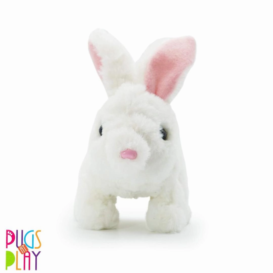 Pugs At Play Jumping Rabbit Plush Toy - Multicolour