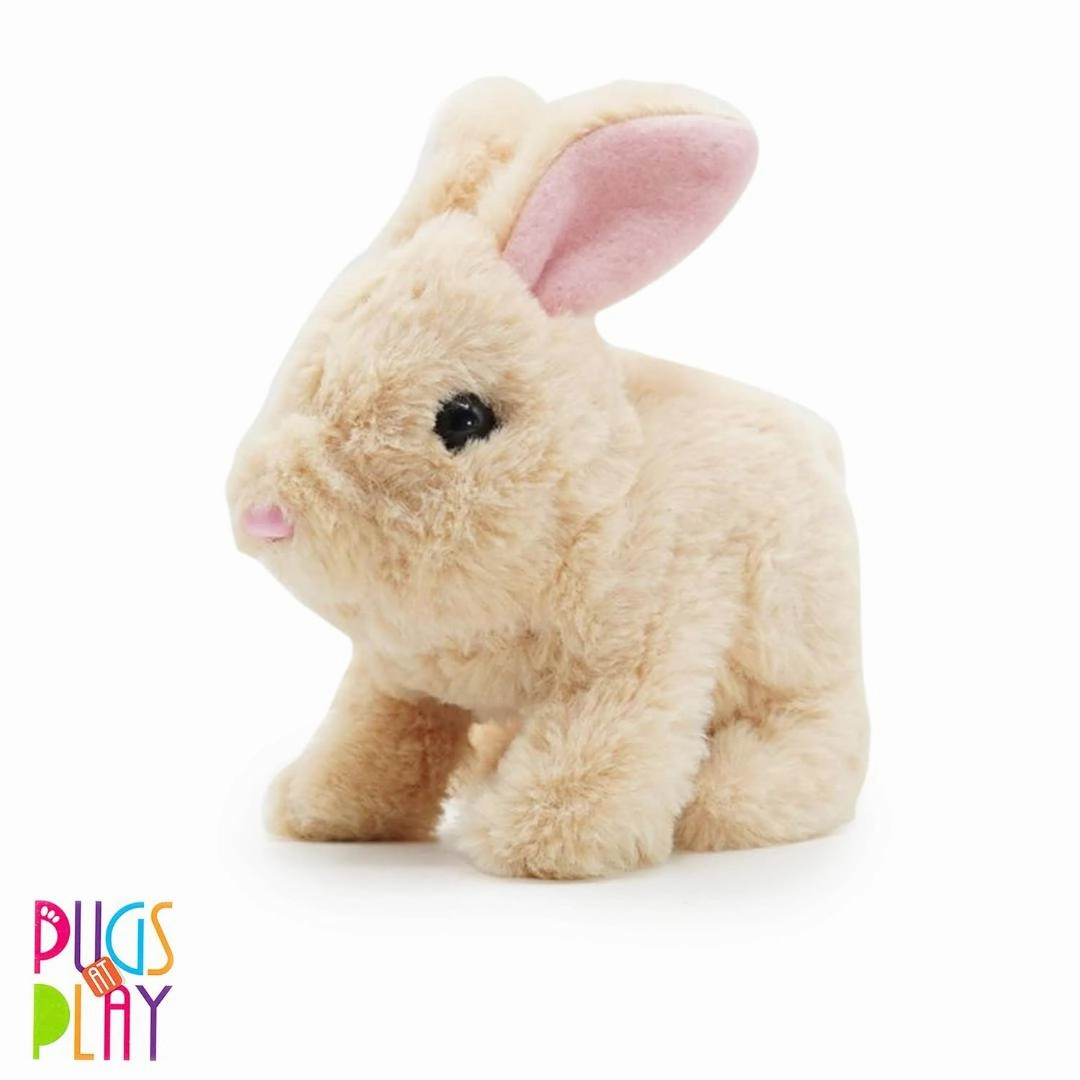 Pugs At Play Jumping Rabbit Plush Toy - Multicolour