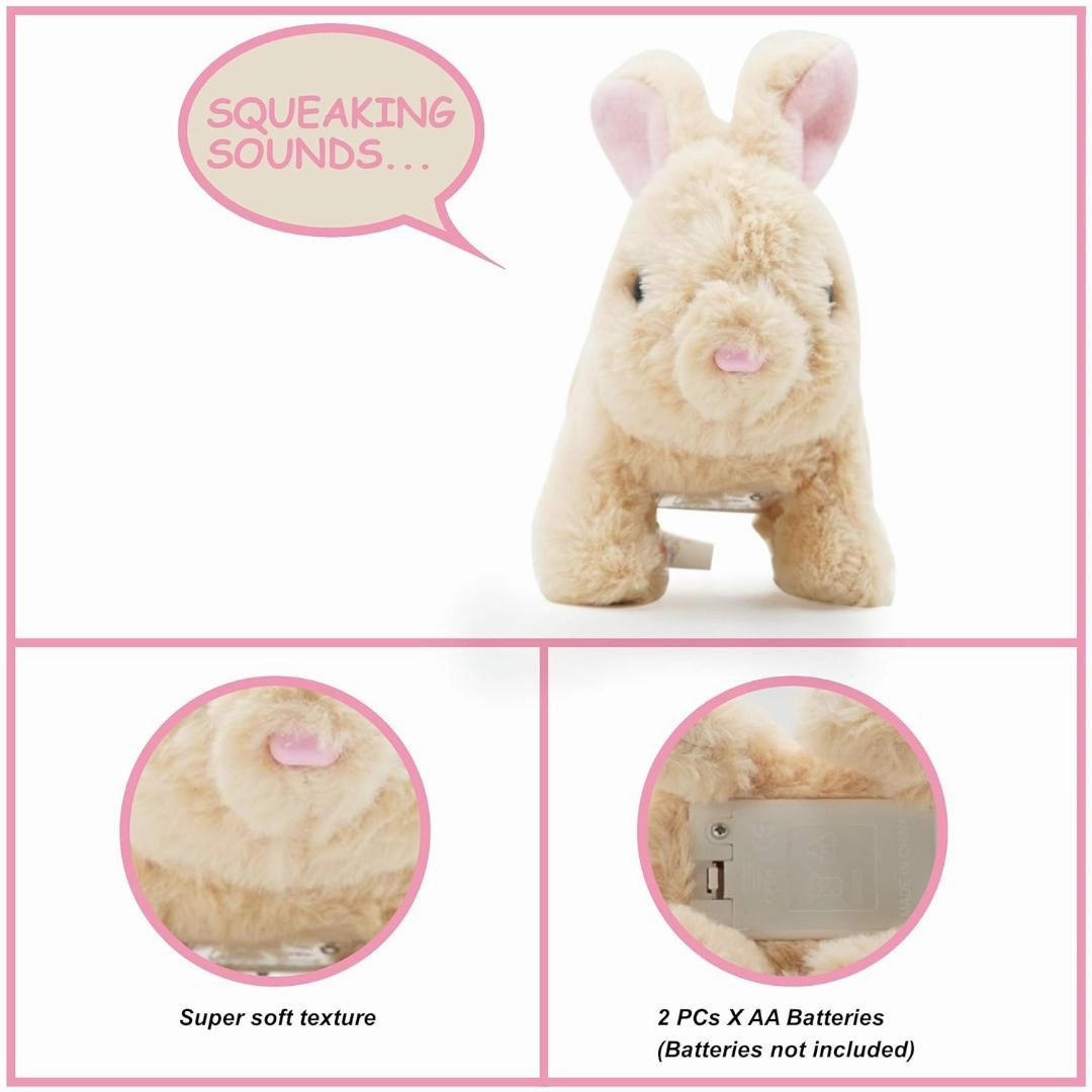 Pugs At Play Jumping Rabbit Plush Toy - Multicolour