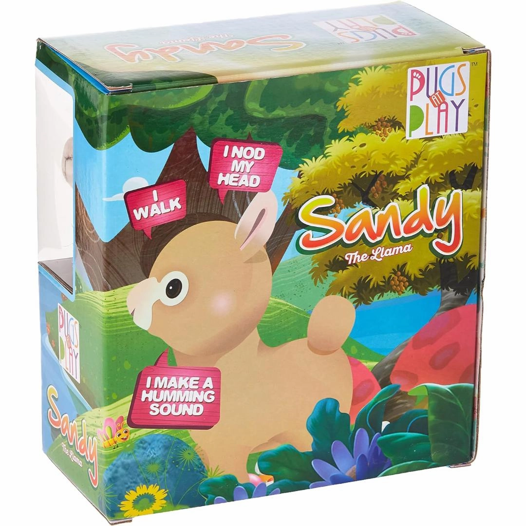 Pugs at Play Sandy and Paris The Walking Lama Multicolour Kids Animal Toy
