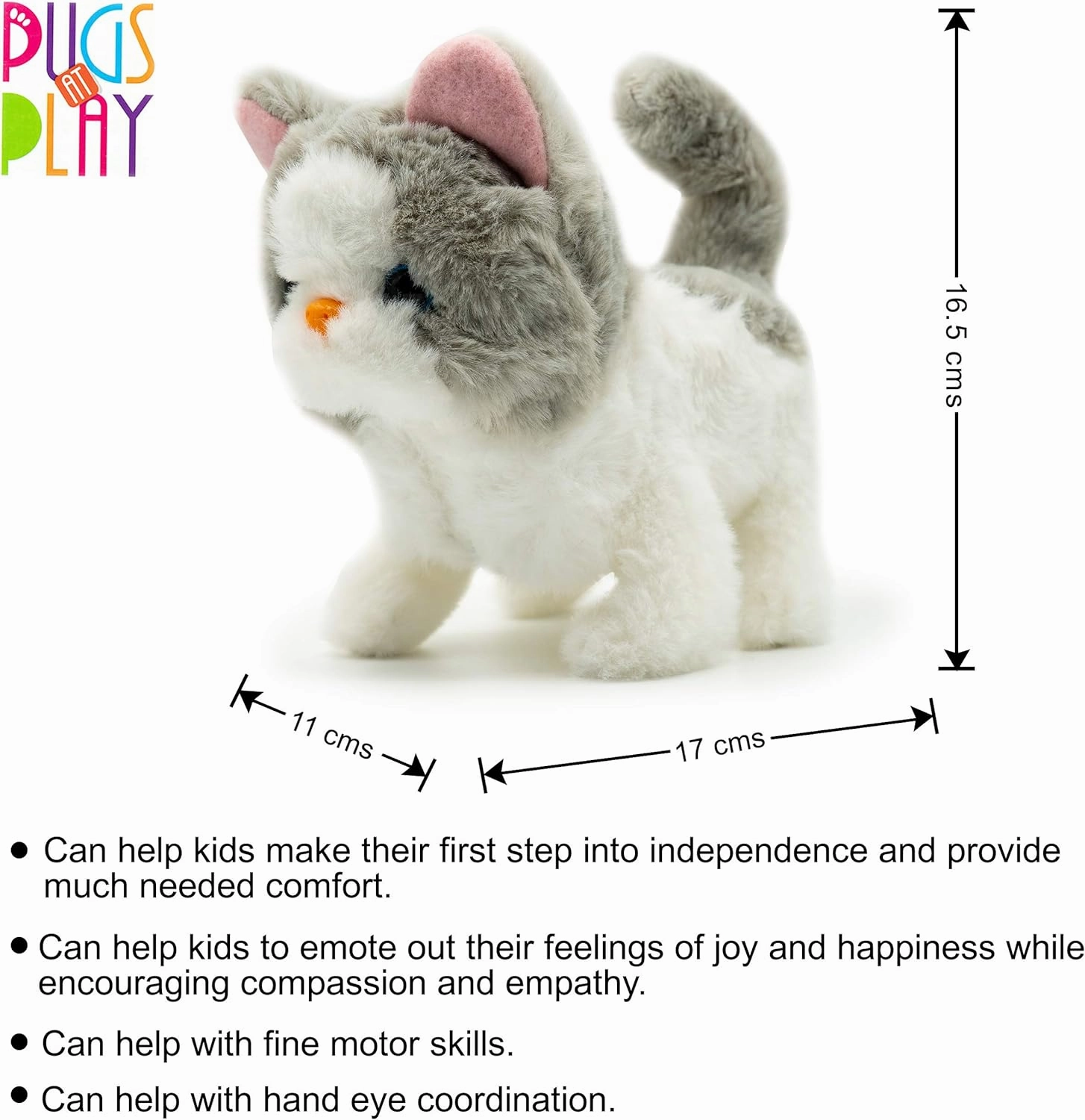 Pugs at Play Sasha Walking CAT Kids Animal Toys