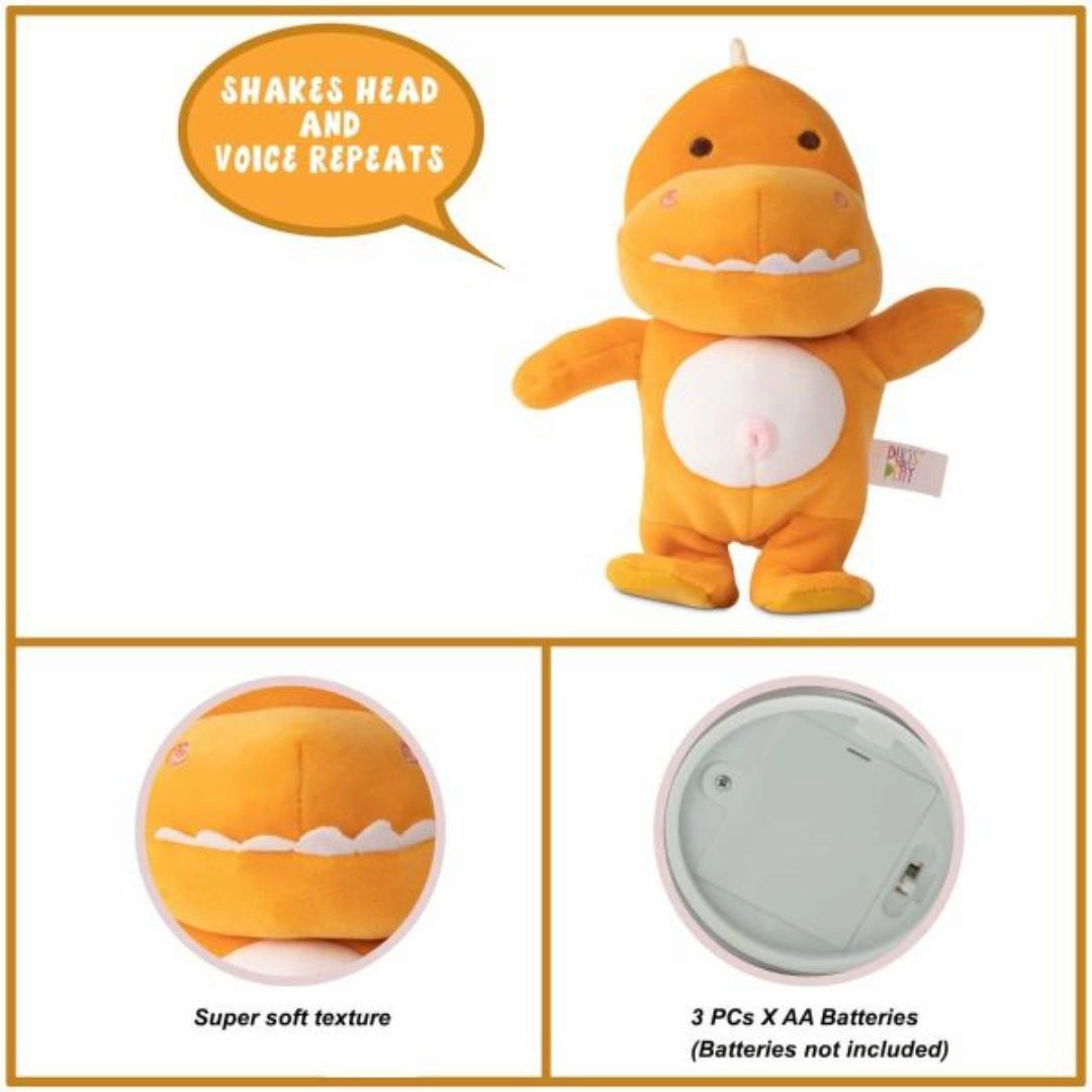 PUGS AT PLAY WALKING/TALKING DINOSAUR Kids Animal Toy Multi colour