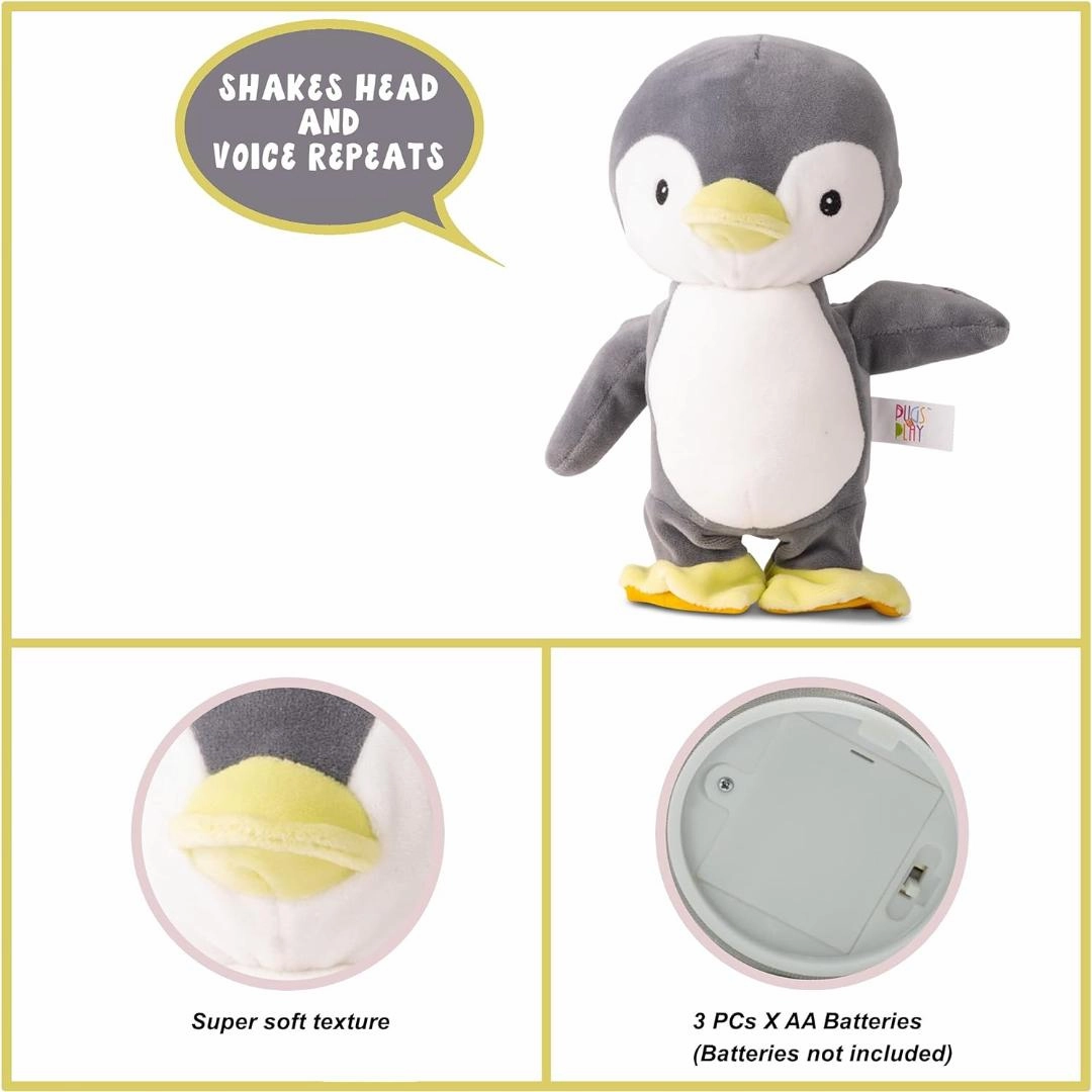 Pugs At Play Walking/Talking Penguin (Ineractive Plush) Kids Animal Toy