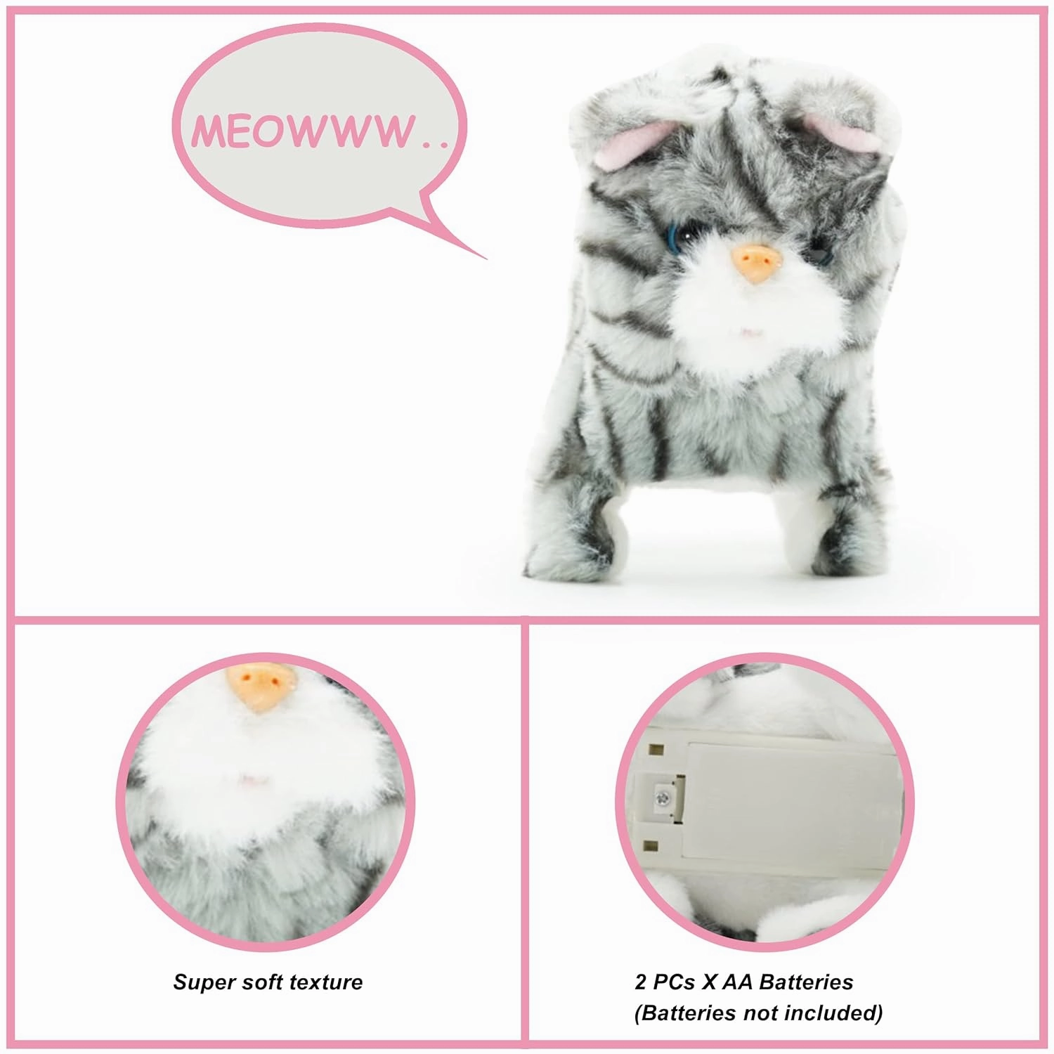 Pugs at Play Zoe Walking CAT Kids Animal Toys