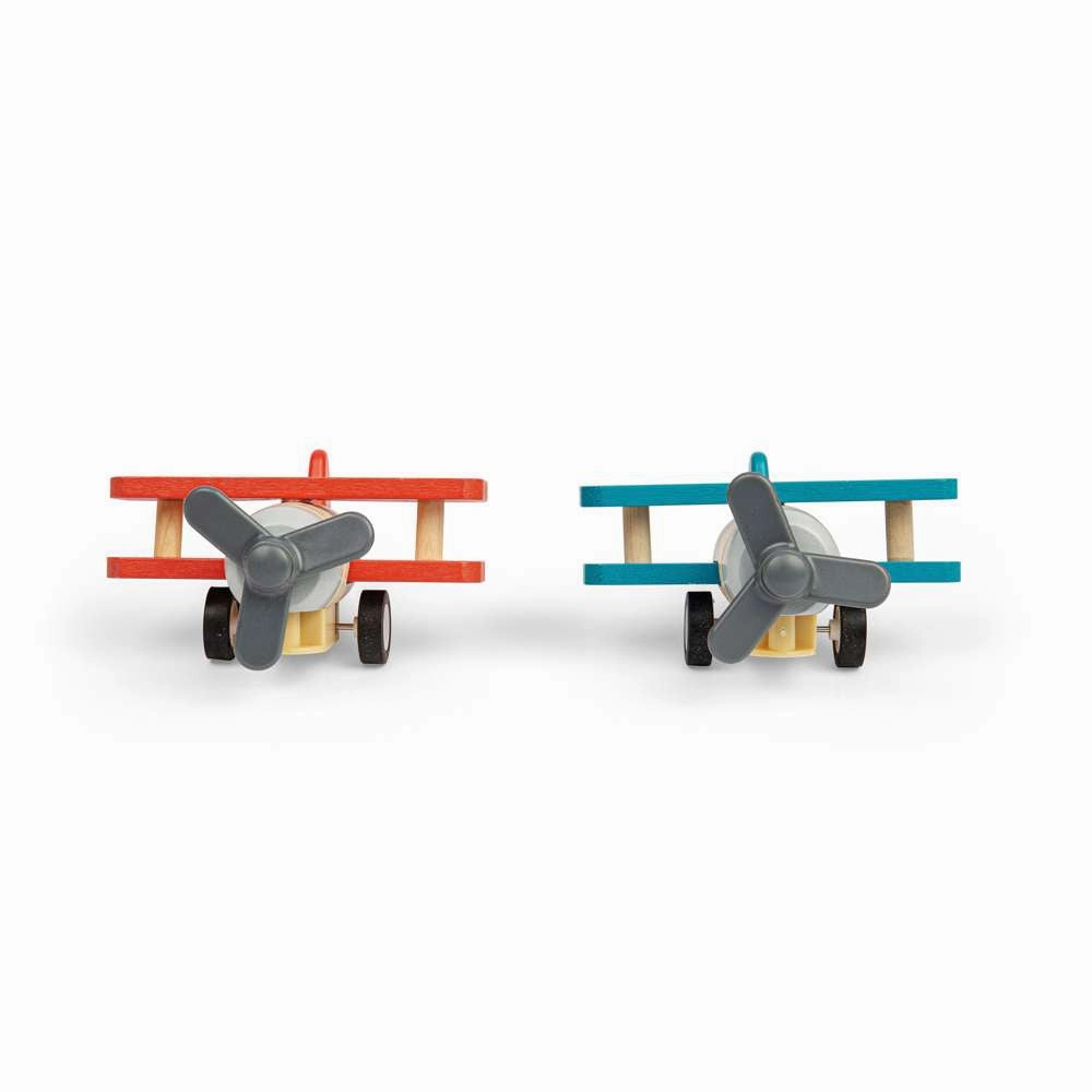 Pull Back Bi-Planes - Red, Blue (Pack of 2)