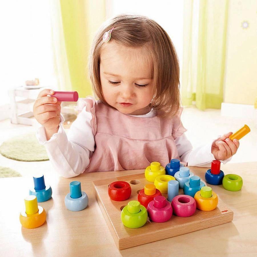 Rainbow Whirls Pegs & Rings Game
