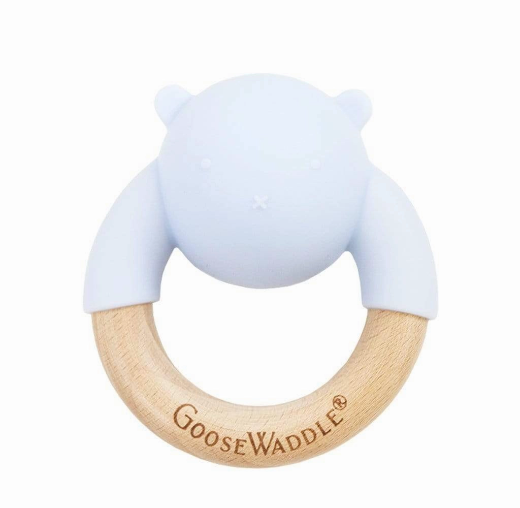Rattle Teether Wooden   Silicone (4 Colors)