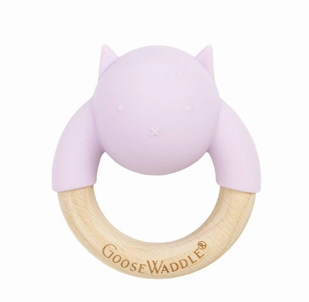 Rattle Teether Wooden   Silicone (4 Colors)
