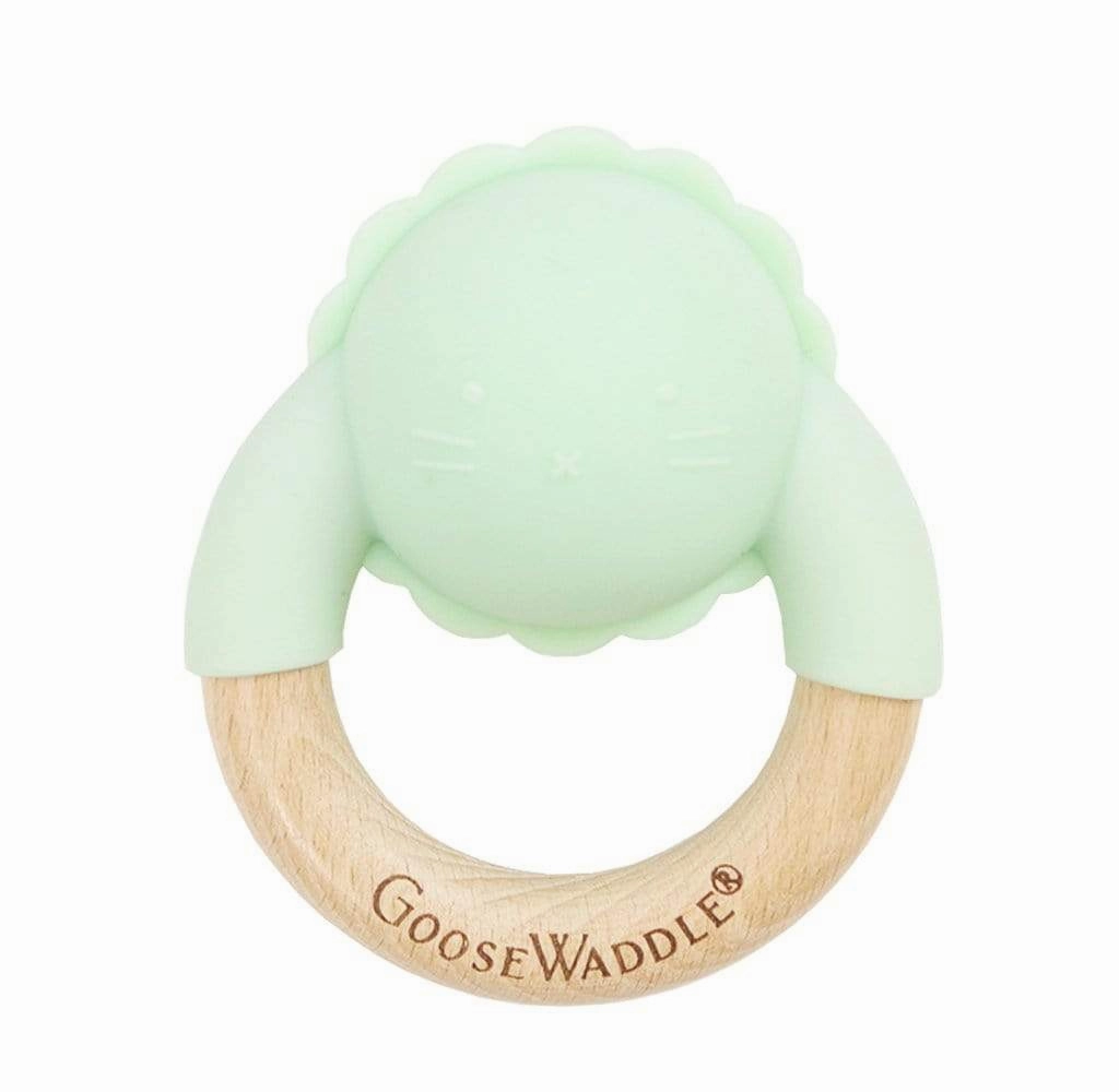 Rattle Teether Wooden   Silicone (4 Colors)
